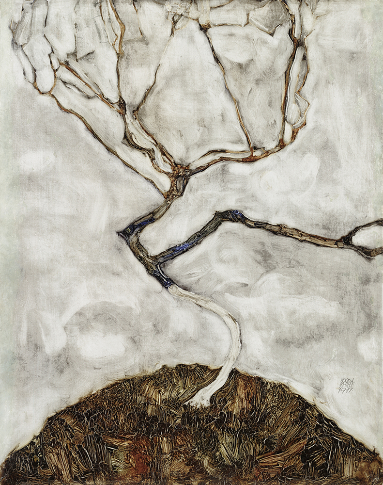 Painting "A Tree in Late Autumn" by Egon Schiele