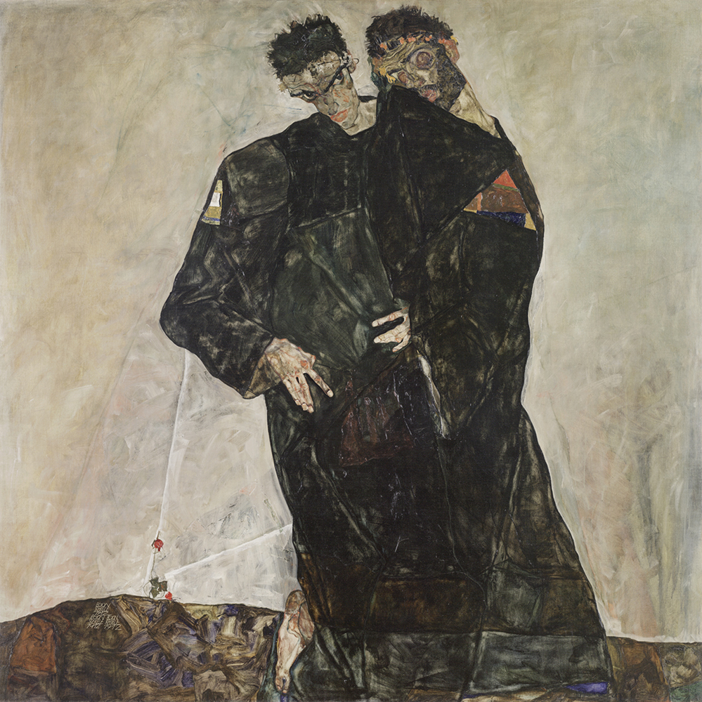 Painting "The Hermits" by Egon Schiele