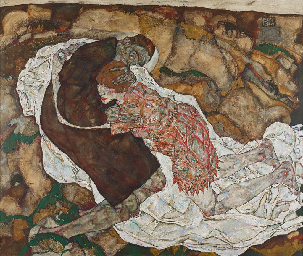 Painting "Death and Maiden (Man and Girl)" by Egon Schiele